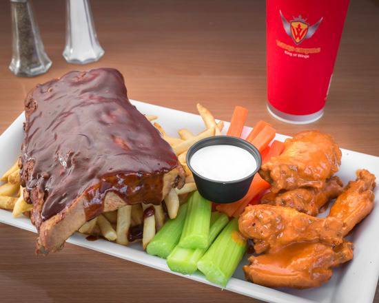 1/4 Rack Ribs and Five Wings