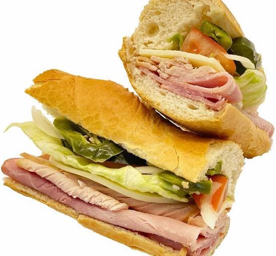 #18Ham. Turkey & Cheese Baguette