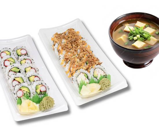2 Sushi Rolls + Free Miso Soup