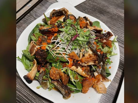 3.Salmon Skin Salad
