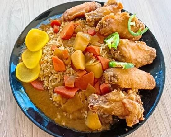 #8. chicken wings curry rice