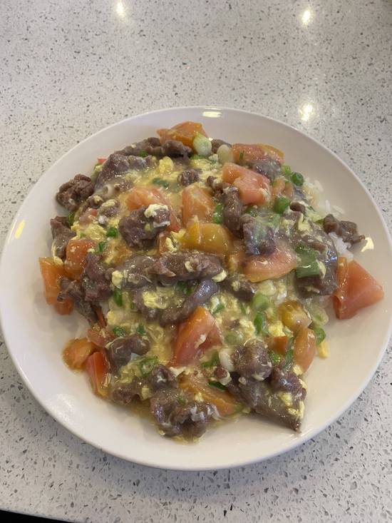 88. Slipped Egg w/ Tomato & Beef/Chicken on Rice | æ»‘è›‹ç•ªèŒ„ç‰›/é›žè‚‰é£¯