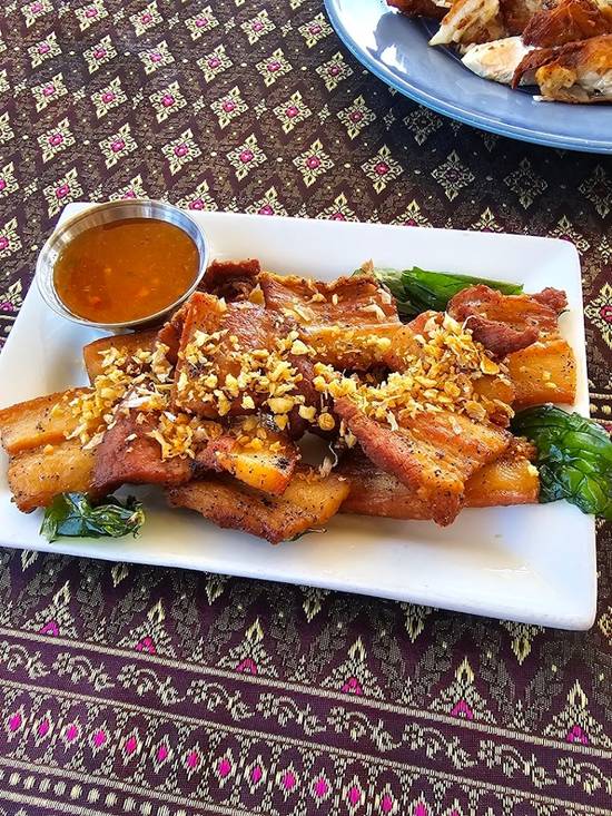A8. Fried Pork Belly with Garlic
