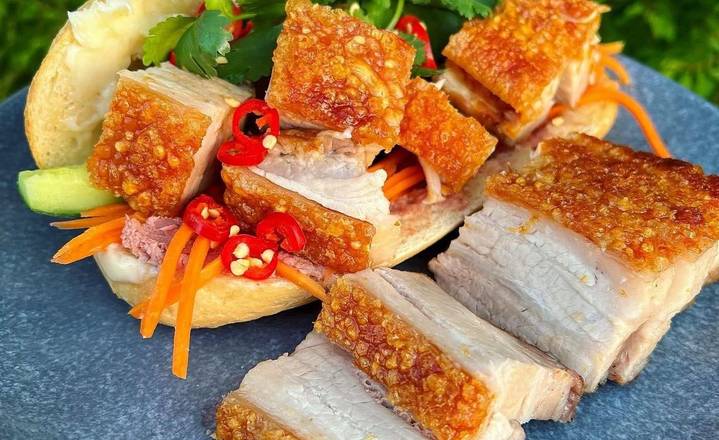 B9. Crispy Roasted Pork Belly Sandwich