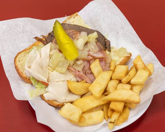 Barbecue Ham on French Roll