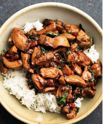 Basil Chicken w/ Rice