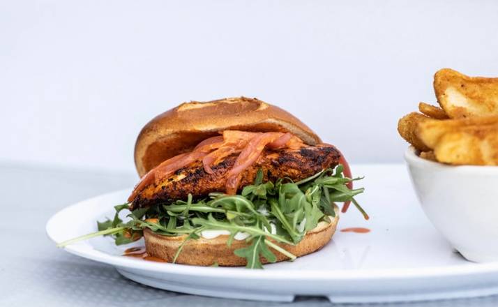 Blackened Chicken Sammie & french fries