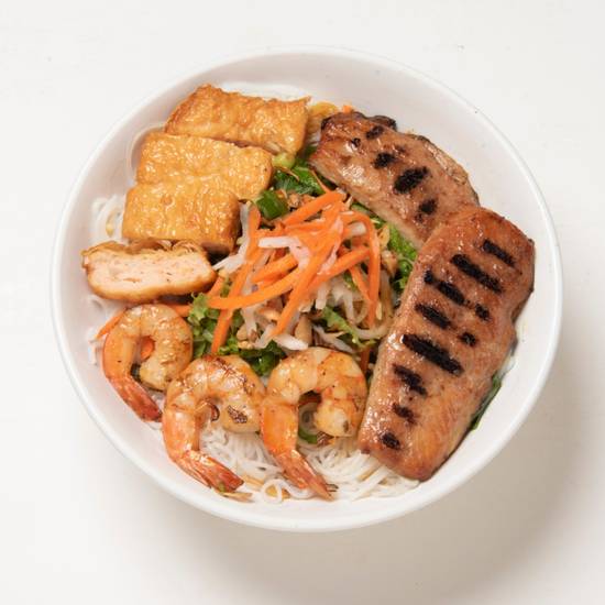Bún Tôm, Ca, Tà u Hũ Ky - Vermicelli Noodle Salad with seafood