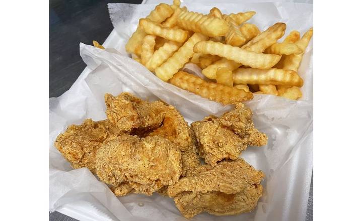 Boneless 6pcs Wings w.Fries/Drink
