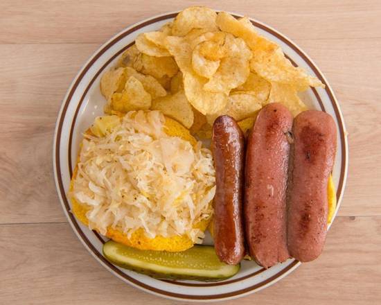 Buck Benny knockwurst Sandwich