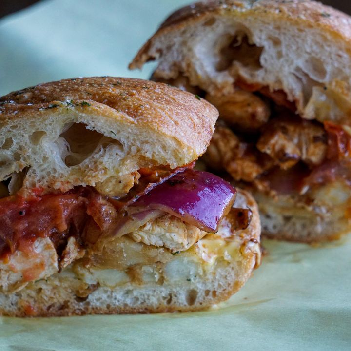 Chicken Saltado Sandwich