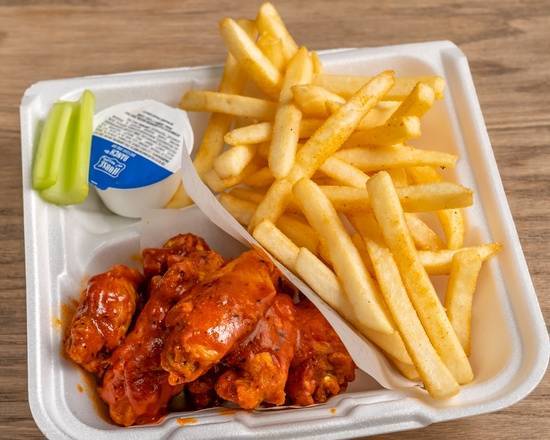 Chicken Tenders, Wings (5 pcs), and Drink