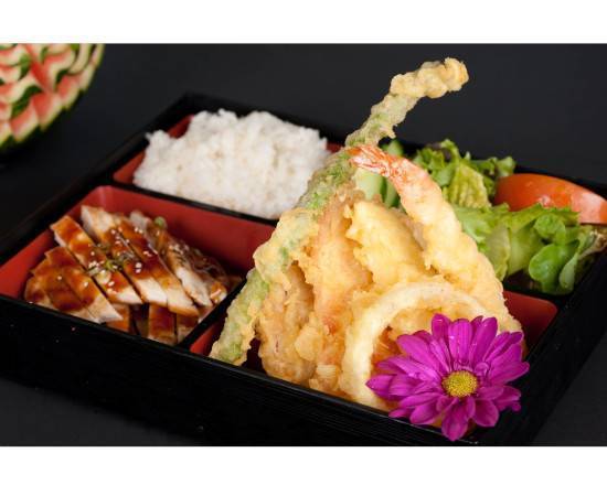 Chicken Teriyaki and Assorted Tempura