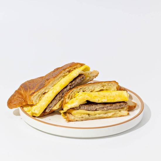 Croissant w/ Egg, Sausage, & Cheese