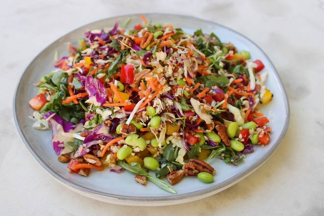CRUNCHY QUINOA & EDAMAME SALAD DF, GF, VEG