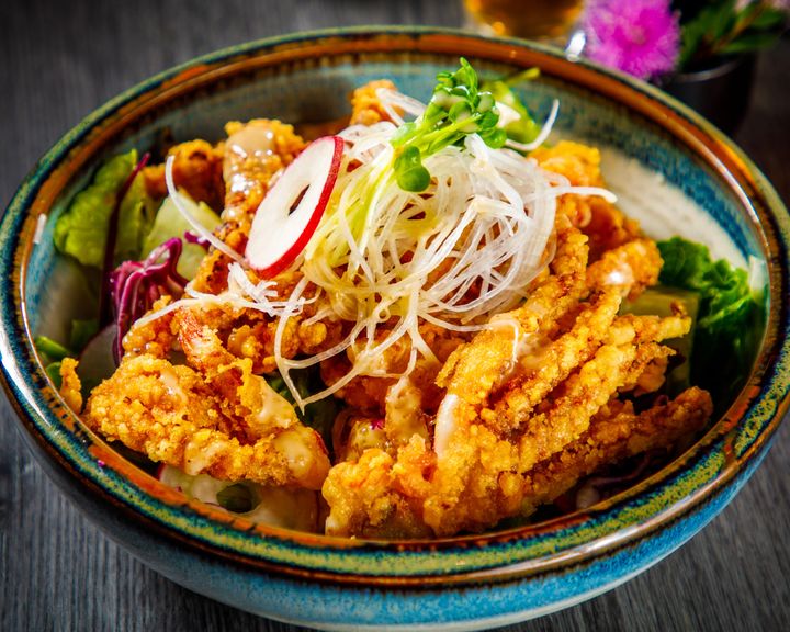 Deep Fried Squid Leg Salad