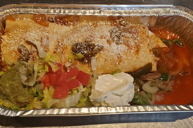 Fajita Burrito, Shrimp, and Mushrooms