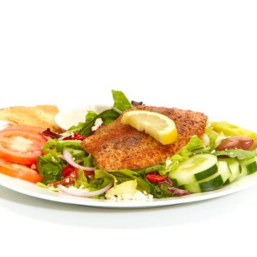 Greek Salad with Grilled Tilapia