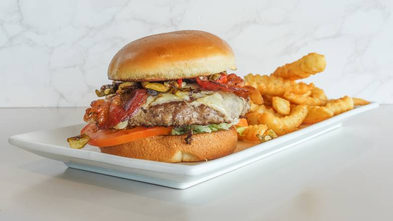 Green Chile Bacon Cheese Burger