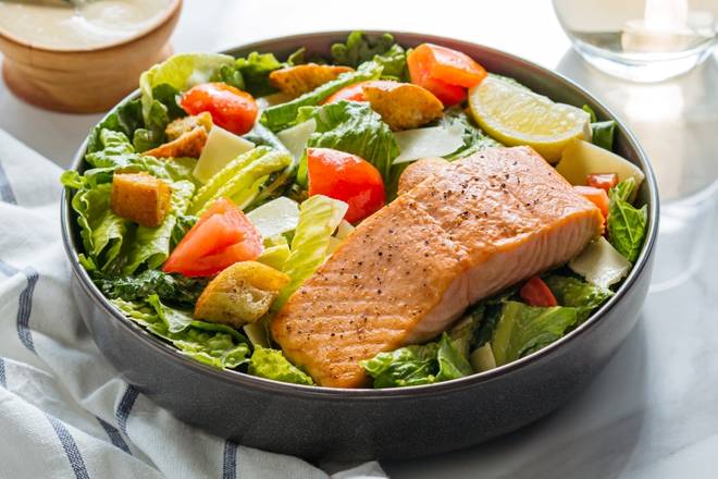 Grilled Salmon Caesar Salad