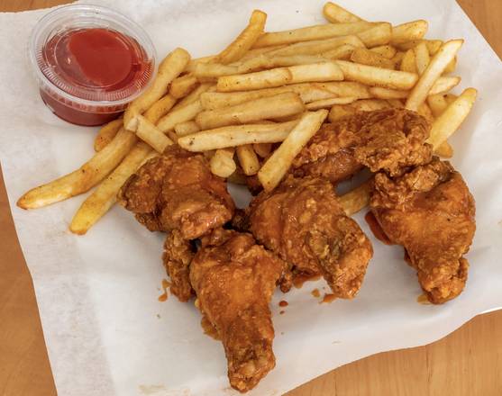 Hot Wings with Fries (6 pcs)