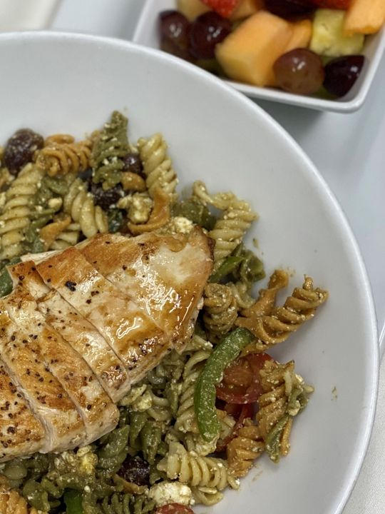 Mediterranean Pasta Salad with Grilled Chicken
