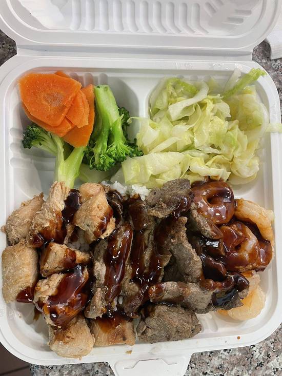 Mixed Teriyaki (Chicken, Beef and Shrimp)