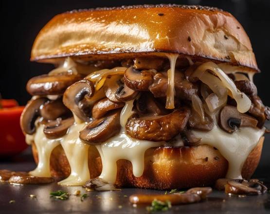 Mushroom, Bacon, and Sour Cream Burger
