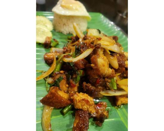 Pad Kra Pao Crispy Belly Pork