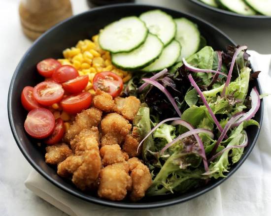 Pepper Salad with Chicken Karaage