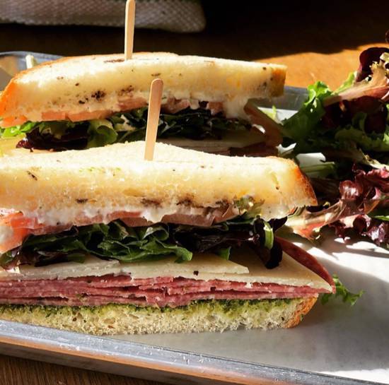 Salami Pesto and Cheese Specialty Sandwich