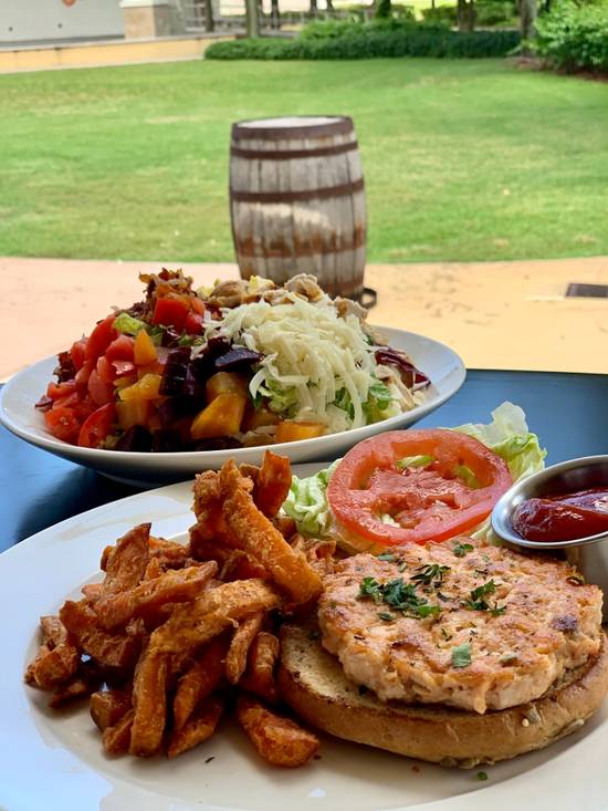 SALMON SHRIMP BURGER