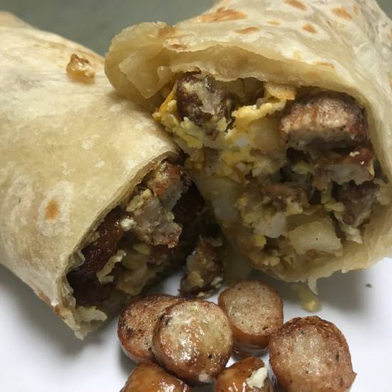 Sausage breakfast burrito