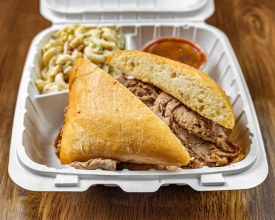 Smoked Tri Tip Cheesesteak Sandwich