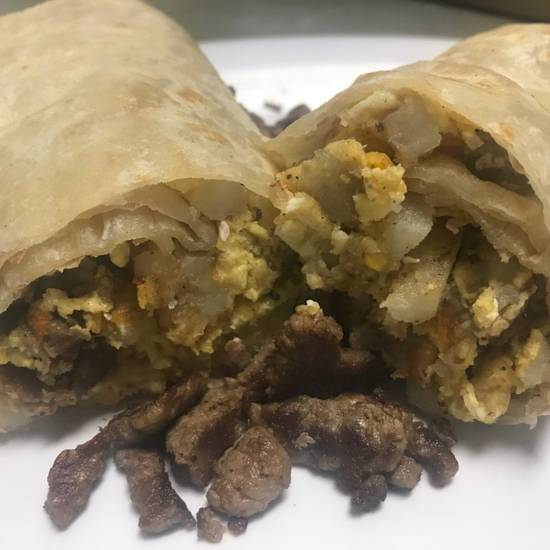 Steak breakfast burrito