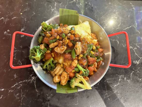 Stir-fried Shrimp Omelet with White Rice