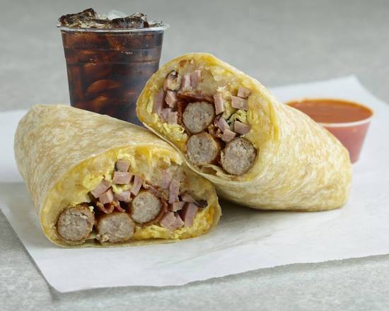 The Giant Breakfast Burrito + Drink