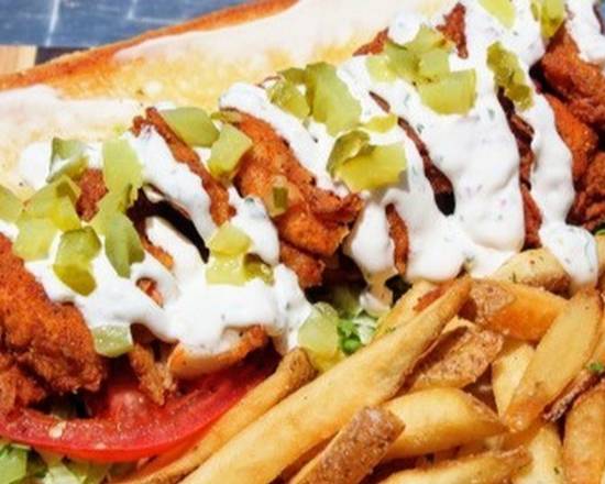 "The Rich Man" Shrimp Po' Boy Sandwich & Fries