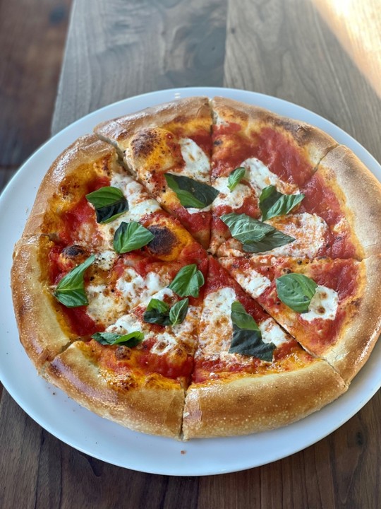 TOMATO, BASIL, MOZZARELLA PIZZA