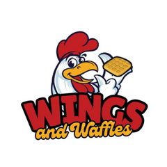 Wings and waffles logo